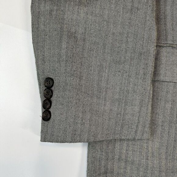 Vintage Ralph Lauren Blazer Mens 48R Silk Wool Two Button Herringbone - Picture 4 of 10